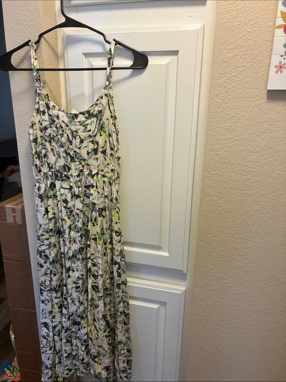 Cabi Margherita Floral Print Strappy Midi Dress with pockets